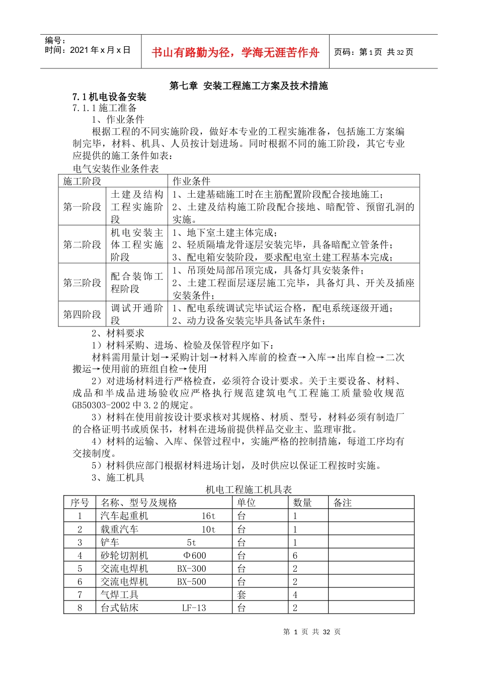 电气工程主要施工方案.docx_第1页
