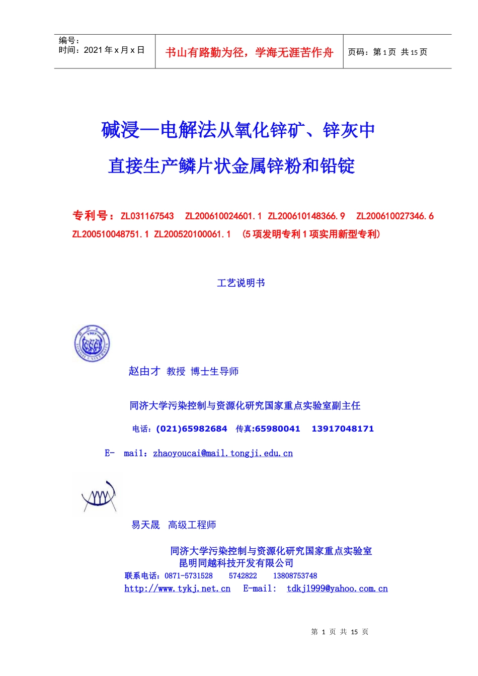 碱法制片锌-碱浸—电解法从氧化锌（矿、泥、尘、渣)中生产.docx_第1页